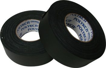 Two rolls of black adhesive tape.