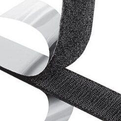Black and white hook and loop tape.