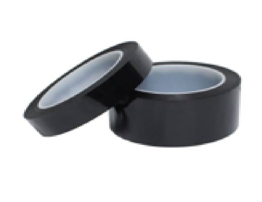 Two rolls of black adhesive tape.