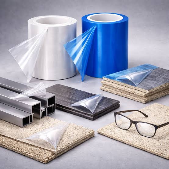 Protective film on various surfaces and objects.