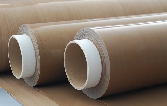 Two large rolls of brown paper.