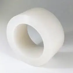 Roll of white cellulose tape on a white background