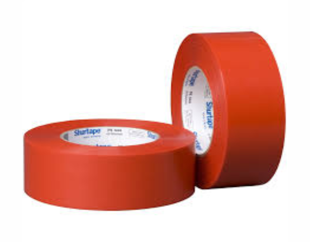 Roll of white masking tape on a white background